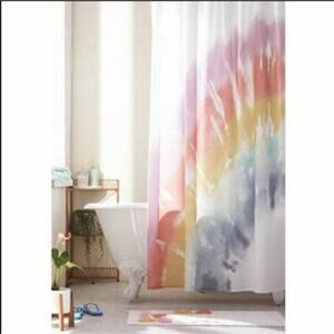 Wild Sage 72-Inch x 72-Inch Selena Rainbow Tie-Dye Shower Curtain New with Tags